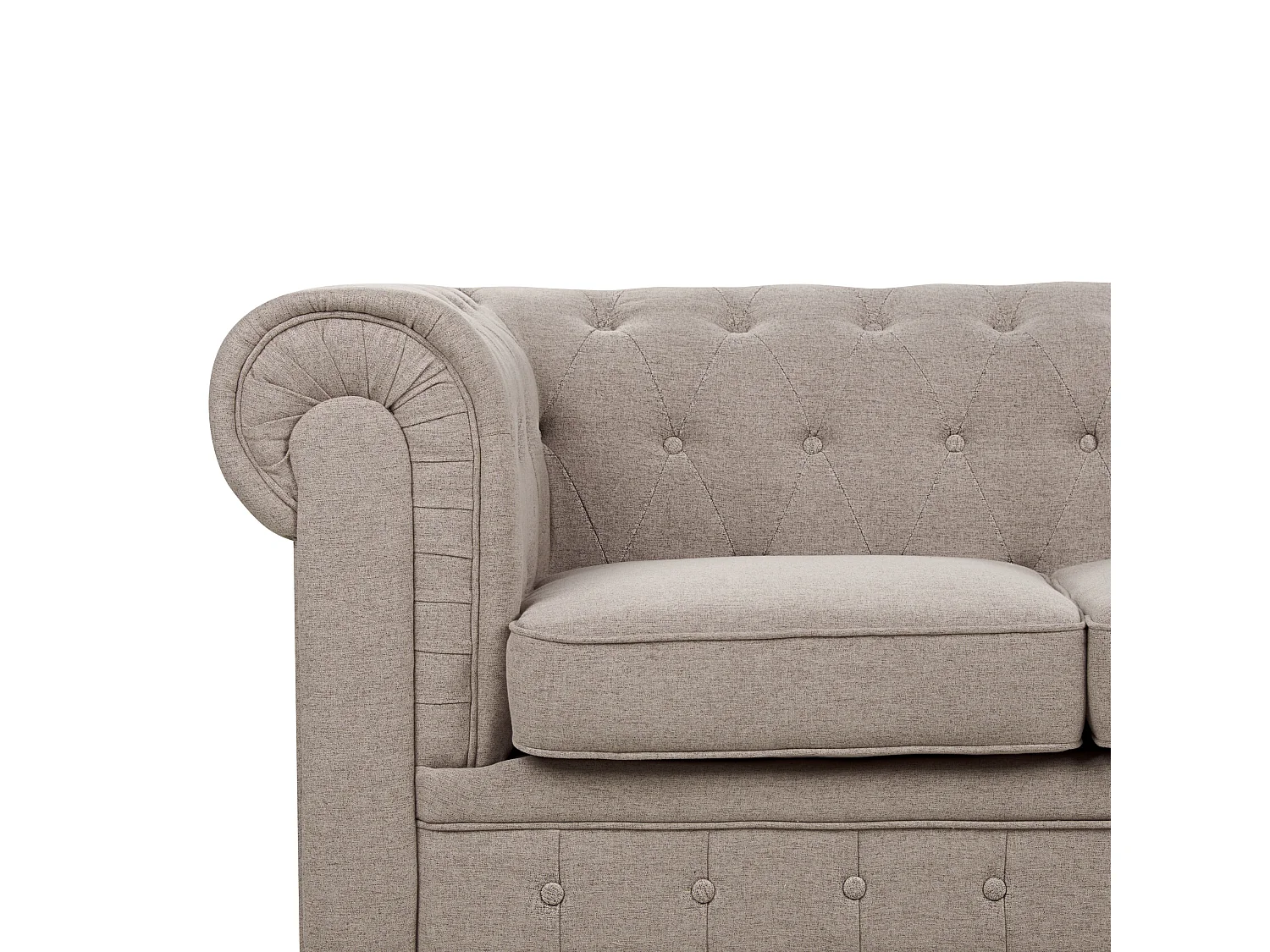 Canapé 3 places CHESTERFIELD Tissu Taupe
