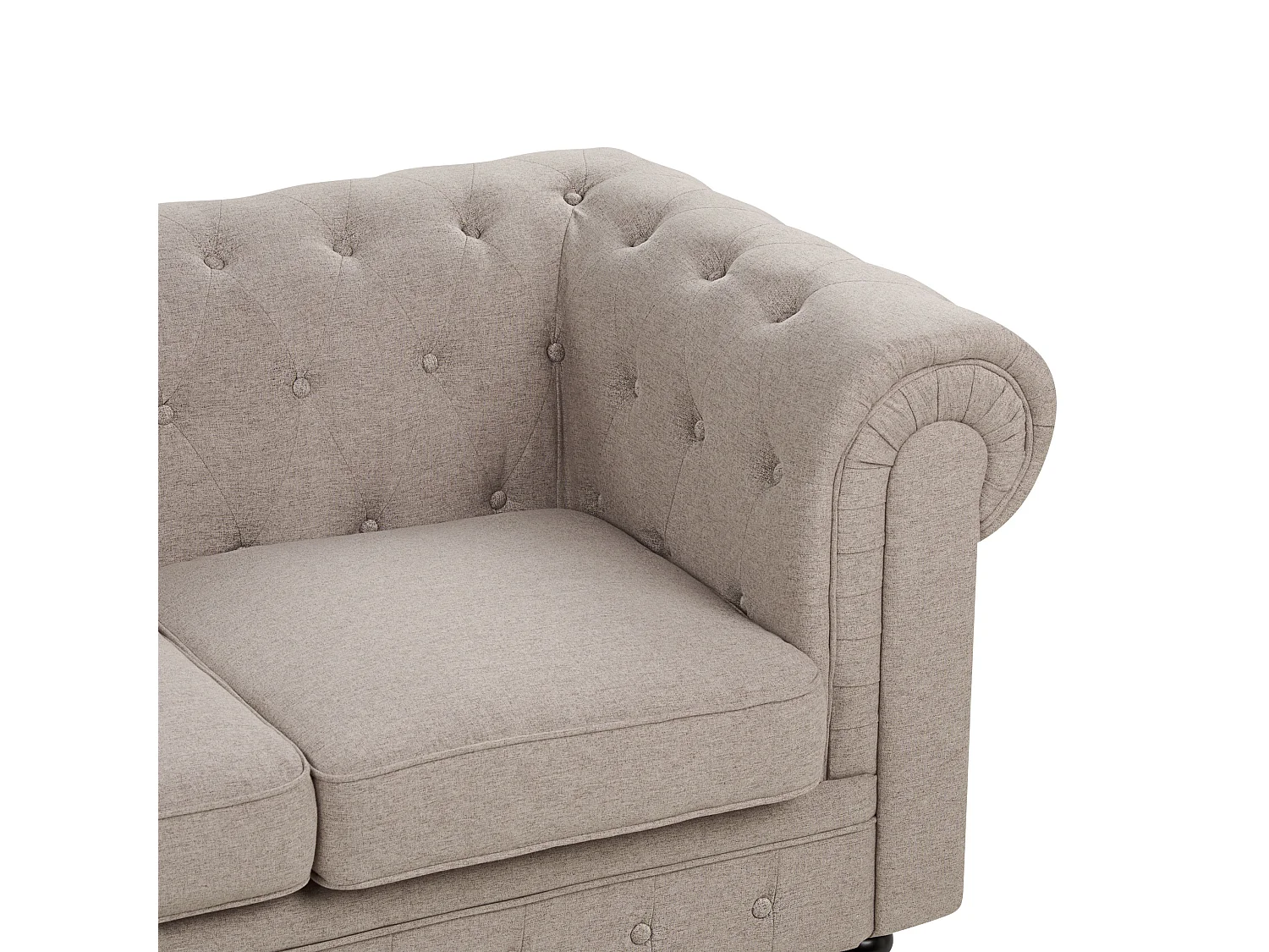 Canapé 3 places CHESTERFIELD Tissu Taupe