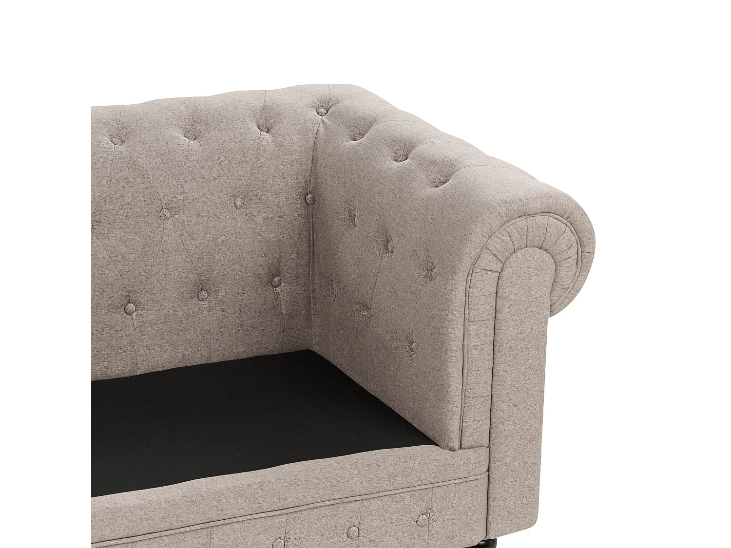 Canapé 3 places CHESTERFIELD Tissu Taupe