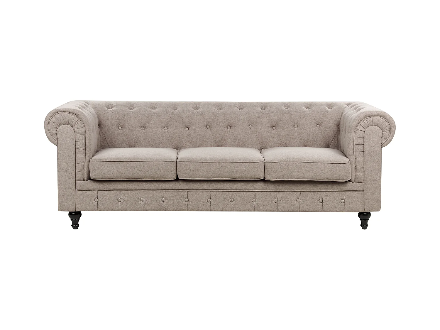 Canapé 3 places CHESTERFIELD Tissu Taupe