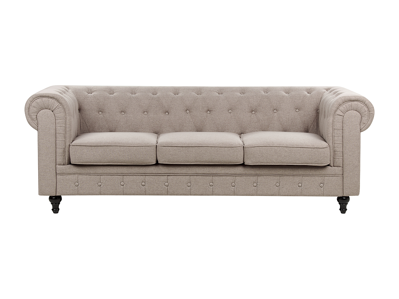 Divano Chesterfield In Tessuto 2/3 Posti Multicolore, Braccioli Trapuntati, Struttura In Legno - 3