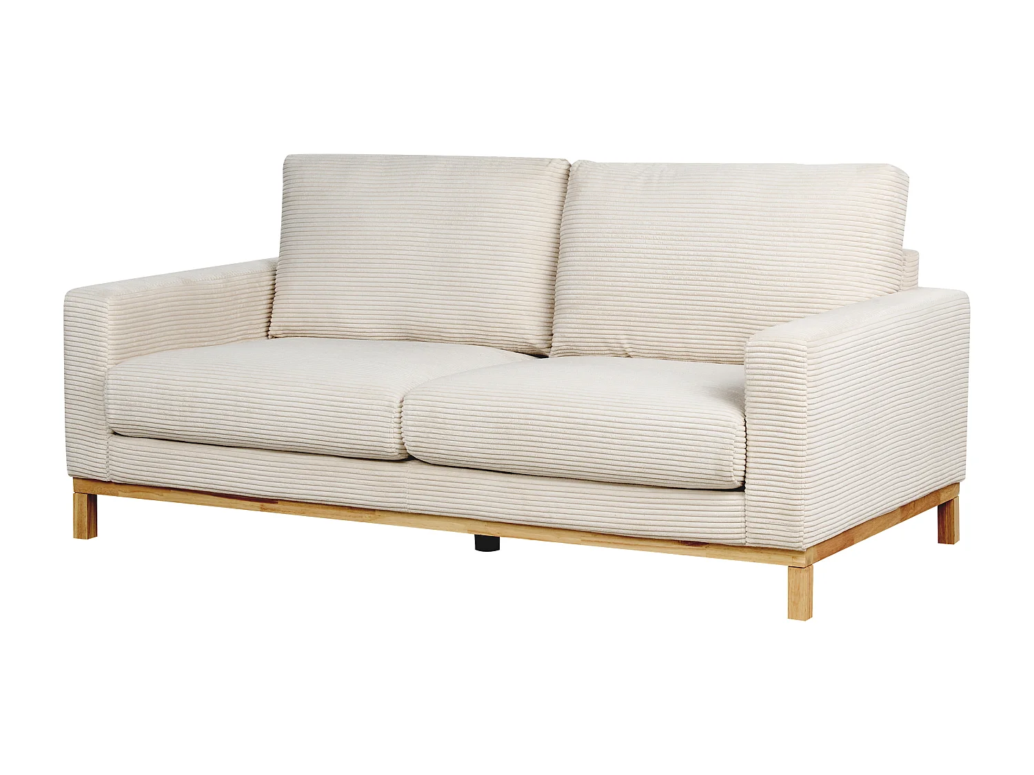 Canapé 2 places SIGGARD Velours côtelé Beige clair
