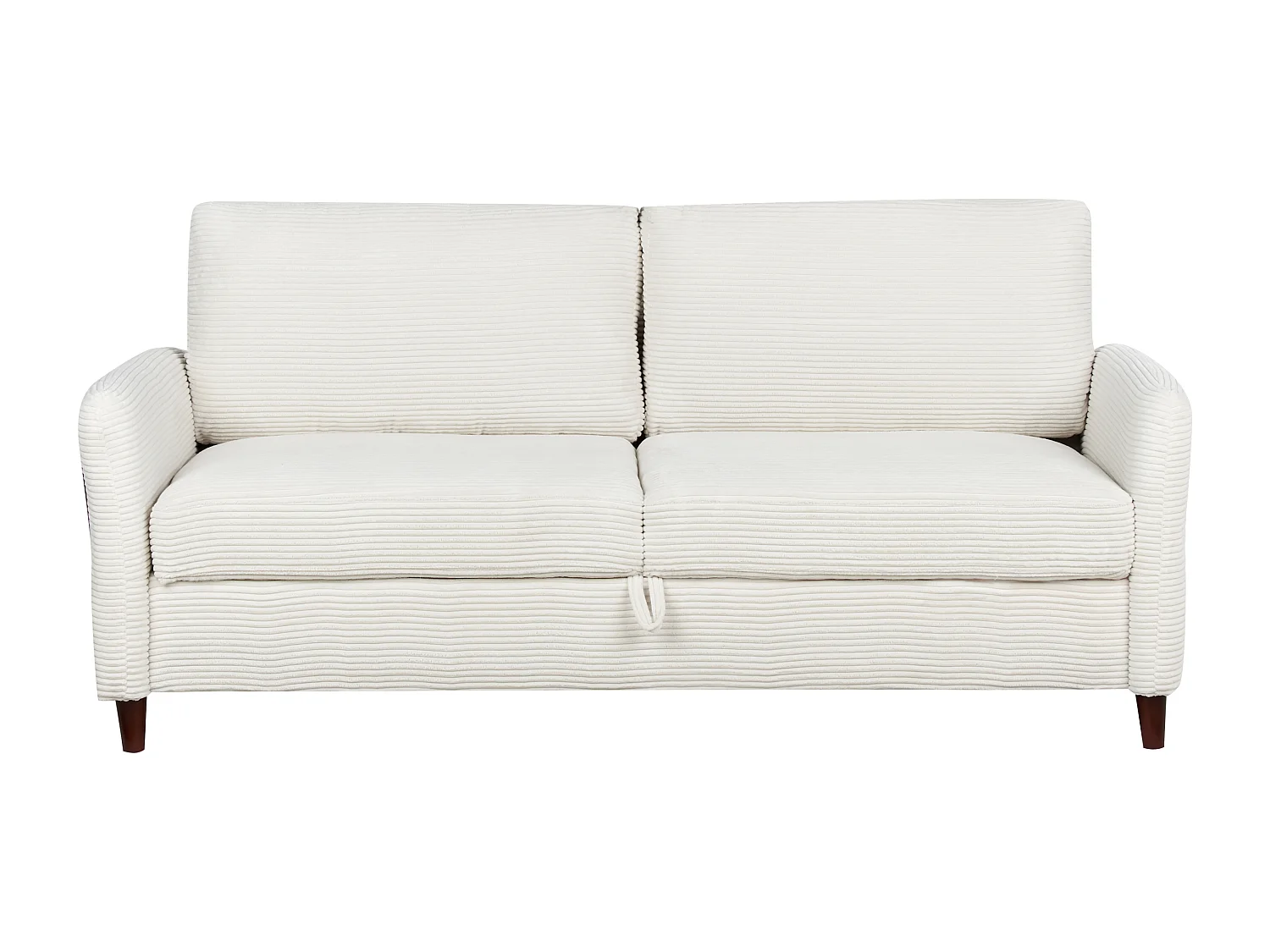 Canapé 3 places MARE Velours côtelé Blanc cassé avec rangement