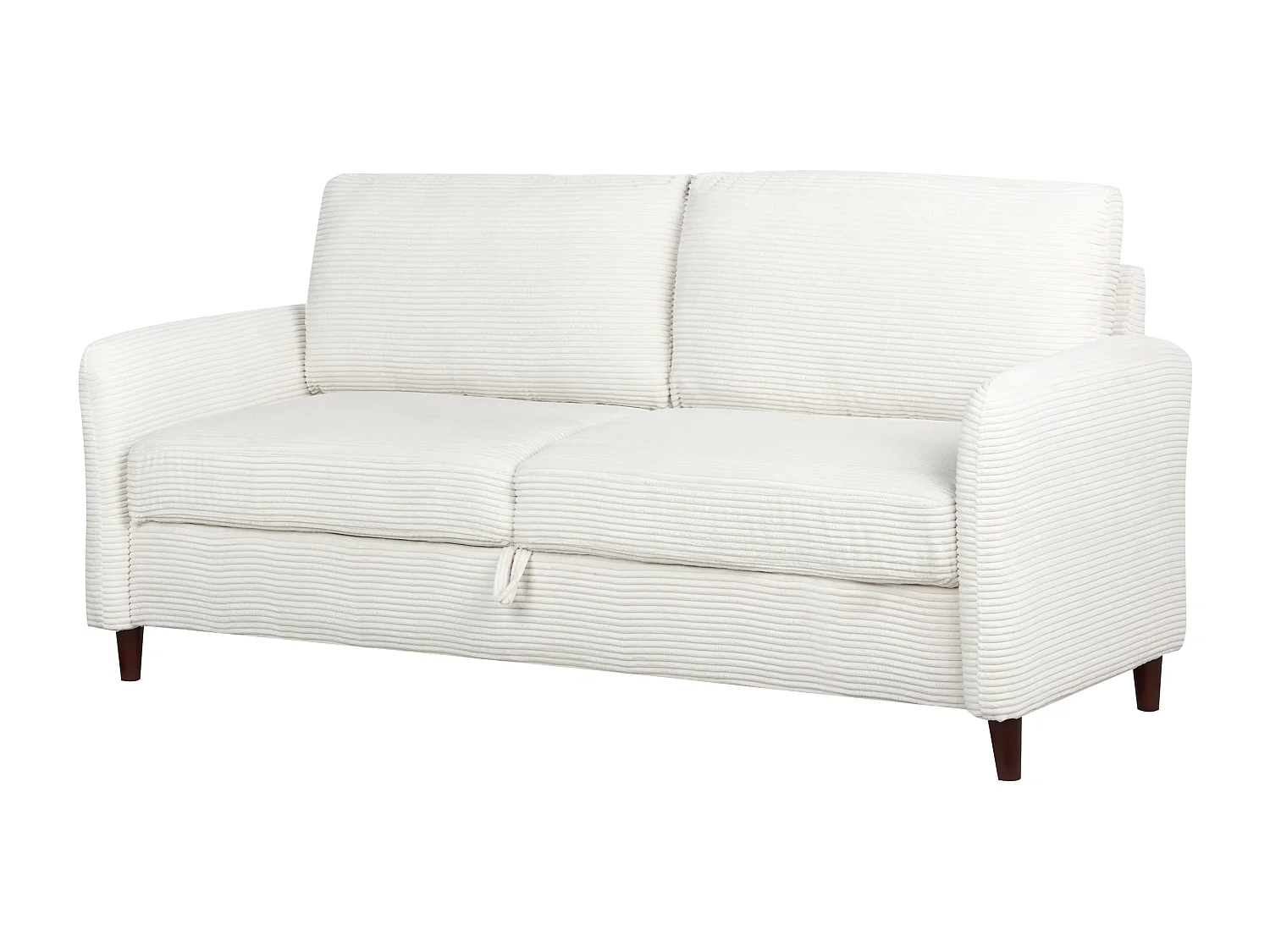 Canapé 3 places MARE Velours côtelé Blanc cassé avec rangement