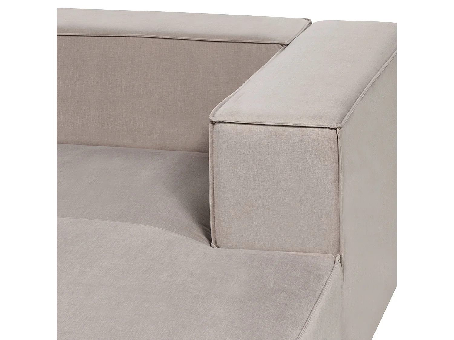 3-Sitzer Ecksofa L-förmig Samt beige taupe Chaiselongue links Armlehnen Vernon