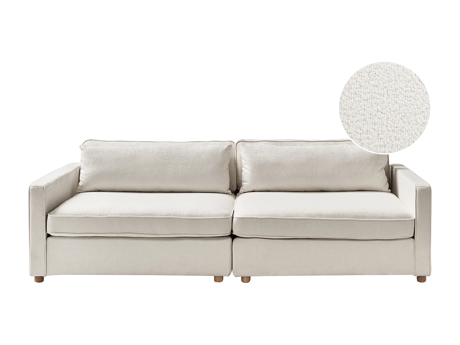 Sofa VINSTRA Boucle Złamana biel dla 3 osób