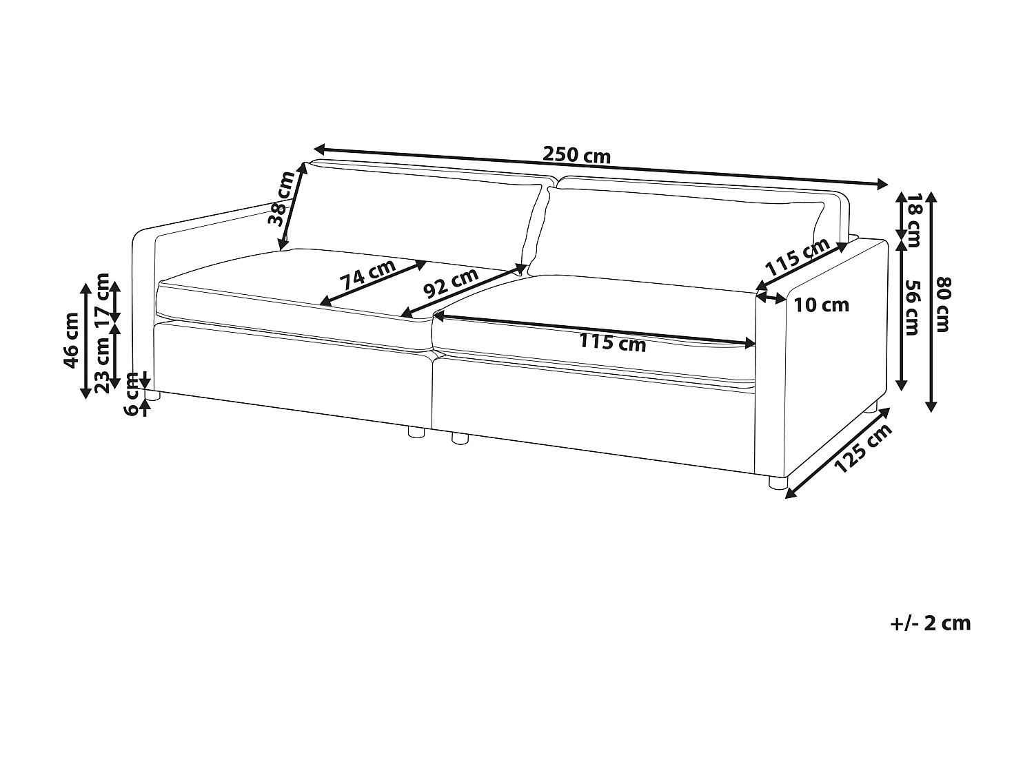 Sofa VINSTRA Boucle Złamana biel dla 3 osób