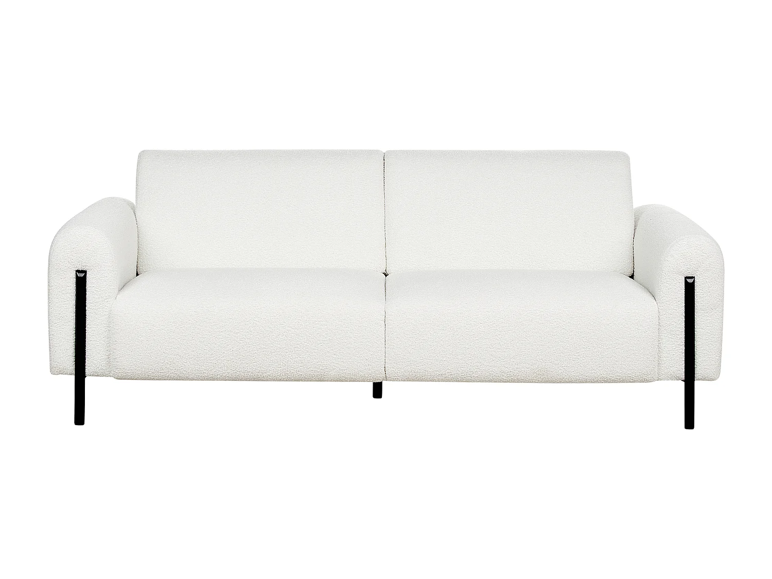 3-Sitzer Sofa Bouclé weiß verstellbare Rückenlehne Metallfüße schwarz Askim