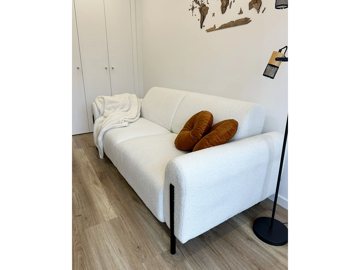 Canapé 3 places en tissu blanc ASKIM