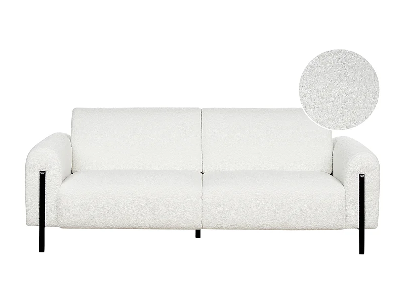 Canapé 3 places ASKIM Bouclé Blanc