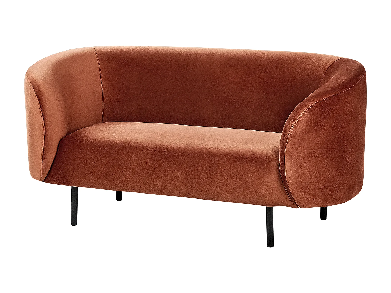 Sofa LOEN Samtstoff Orange 2-Sitzer