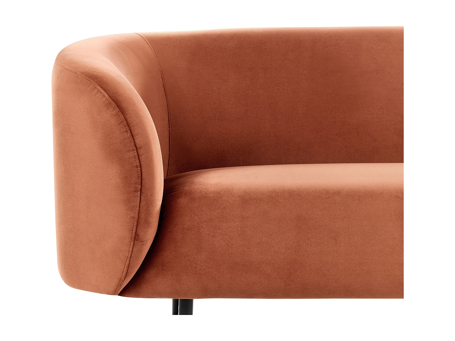 Sofa LOEN Samtstoff Orange 2-Sitzer