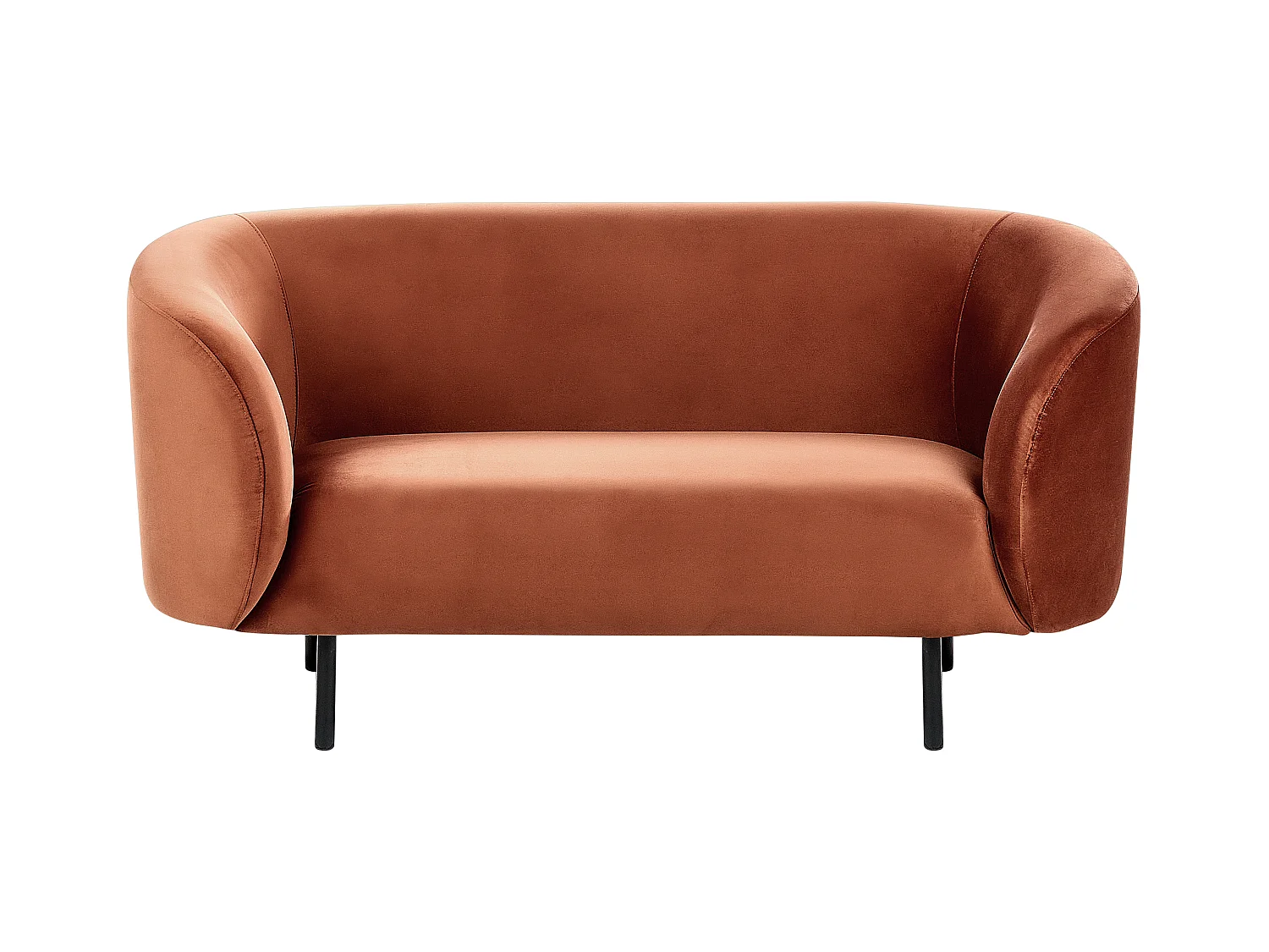 Sofa LOEN Samtstoff Orange 2-Sitzer