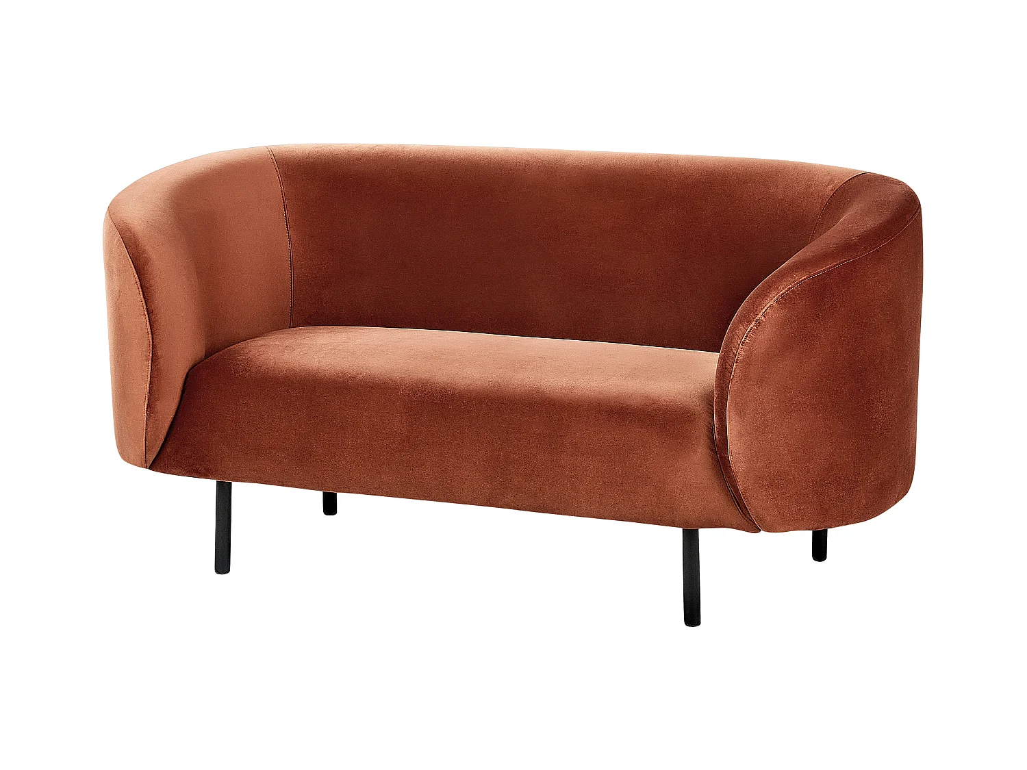 Sofa LOEN Samtstoff Orange 2-Sitzer