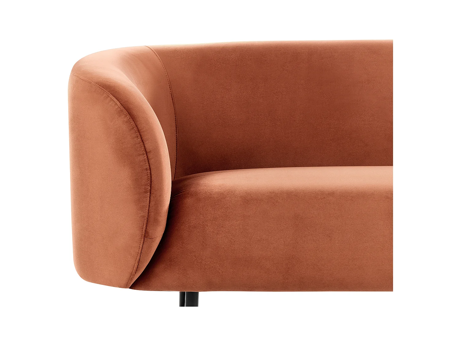 Sofa LOEN Samtstoff Orange 2-Sitzer