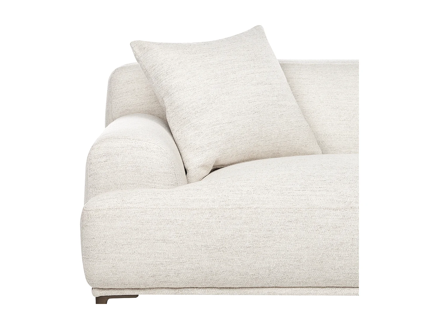 3-Sitzer Sofa Stoffbezug beige Metallbeine tiefe Sitzfläche Dekokissen Matila