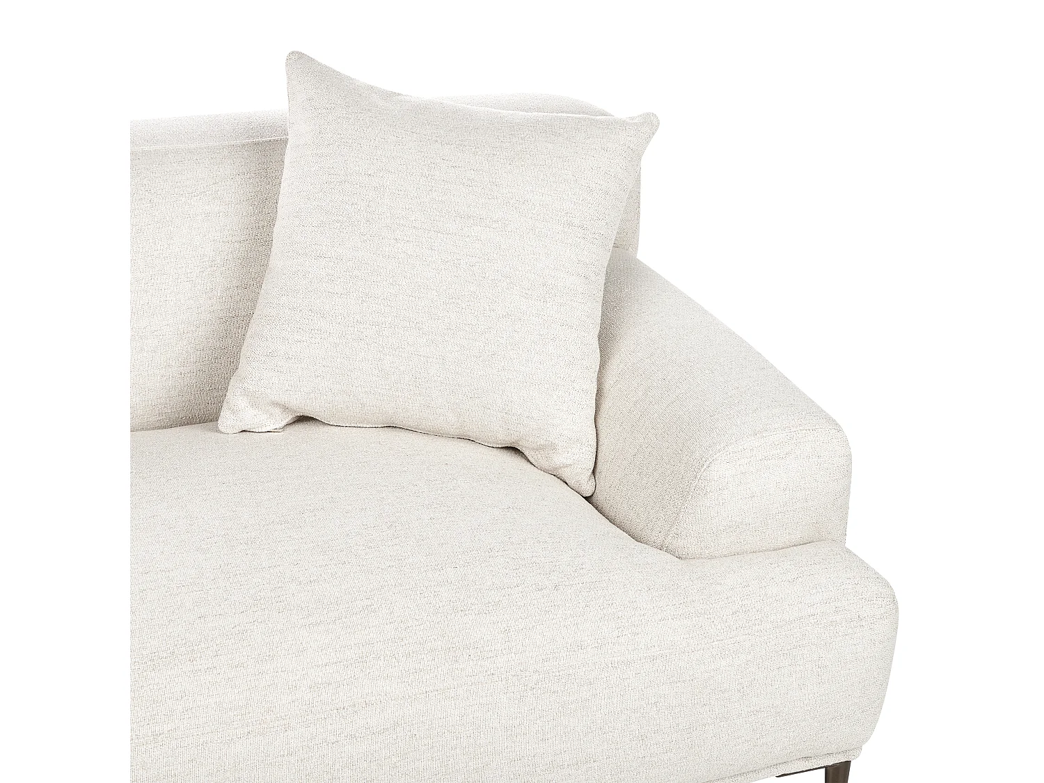 3-Sitzer Sofa Stoffbezug beige Metallbeine tiefe Sitzfläche Dekokissen Matila