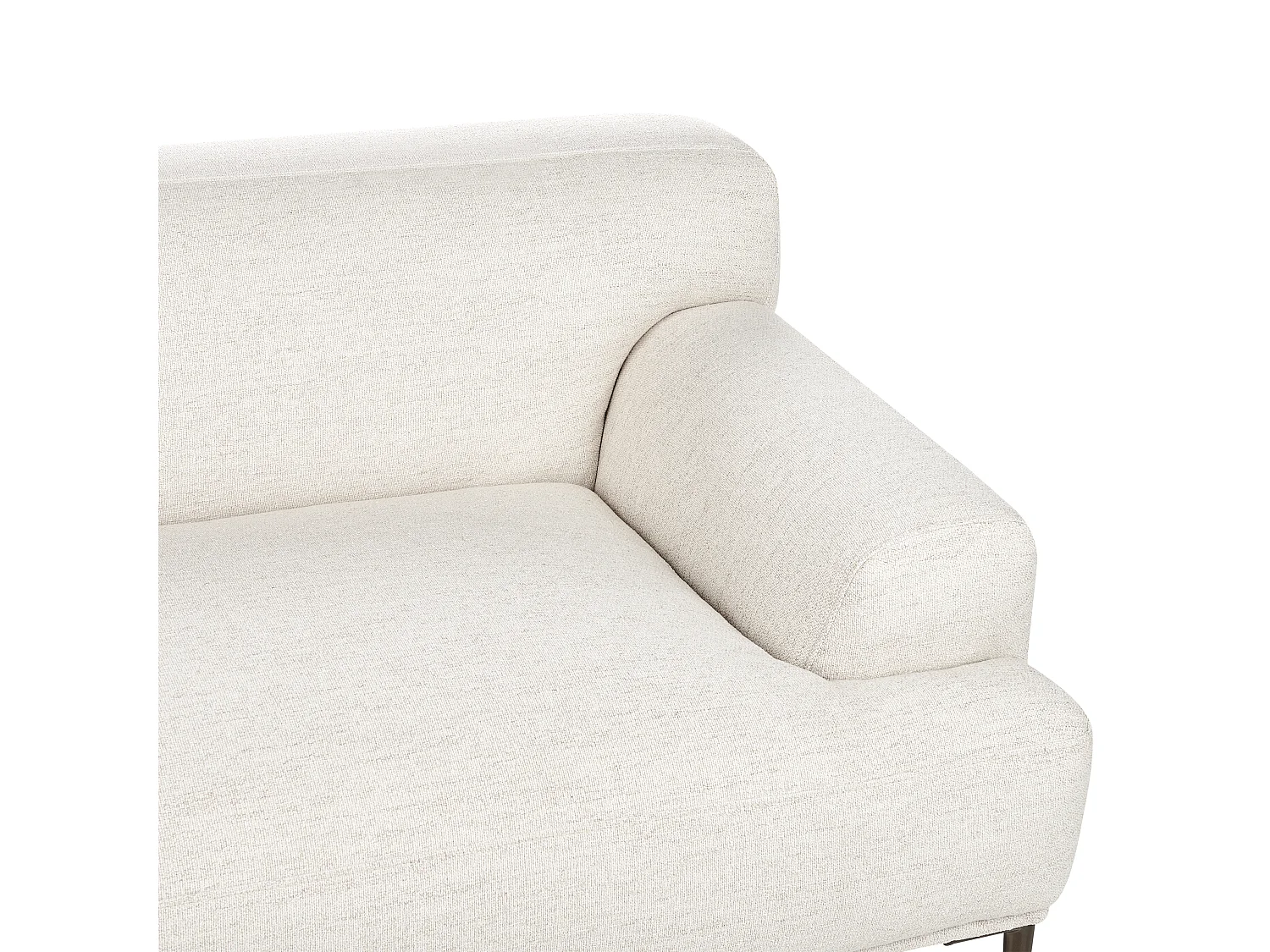 3-Sitzer Sofa Stoffbezug beige Metallbeine tiefe Sitzfläche Dekokissen Matila