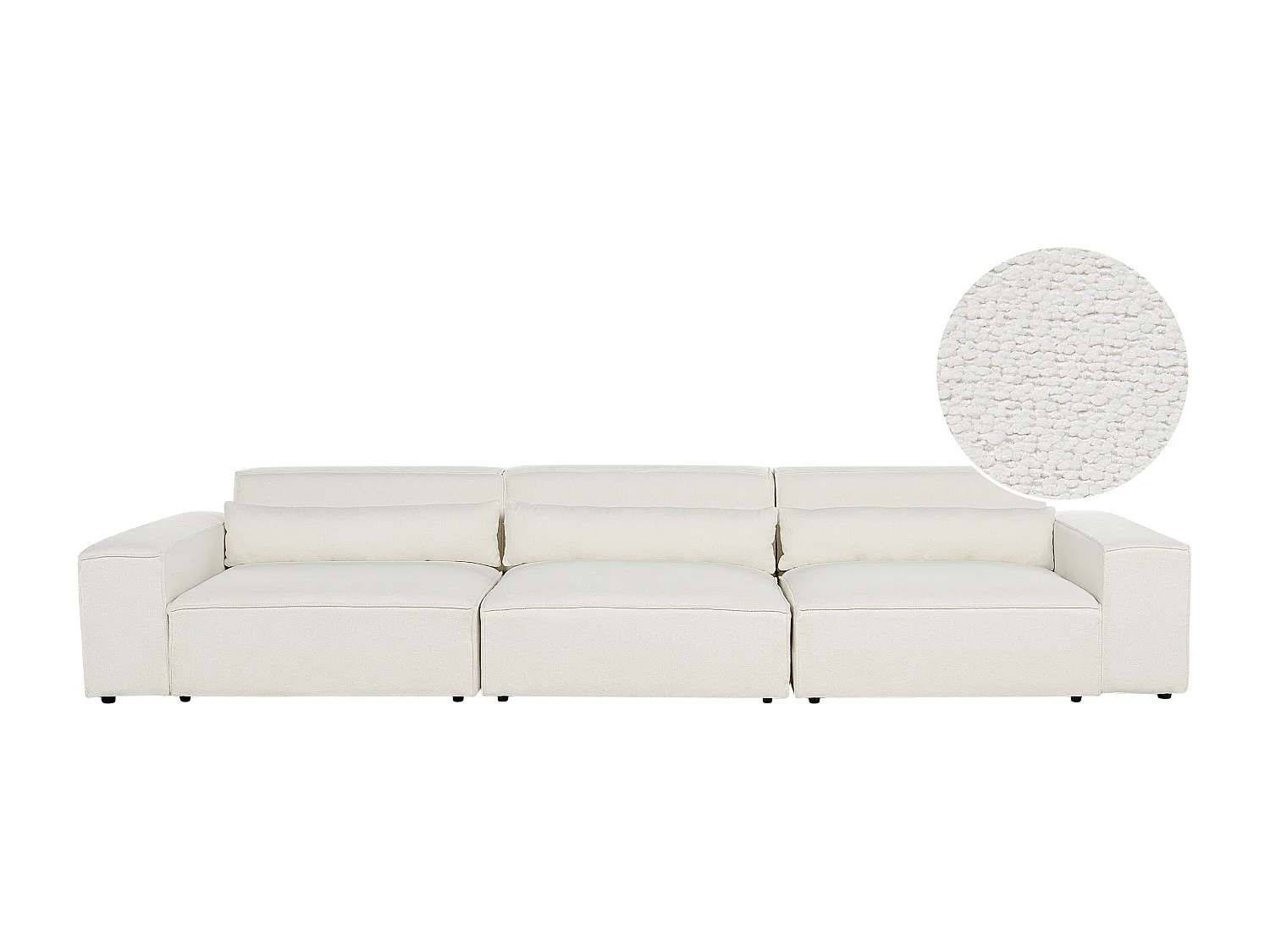 Canapé modulable 3 places HELLNAR Bouclé Blanc cassé