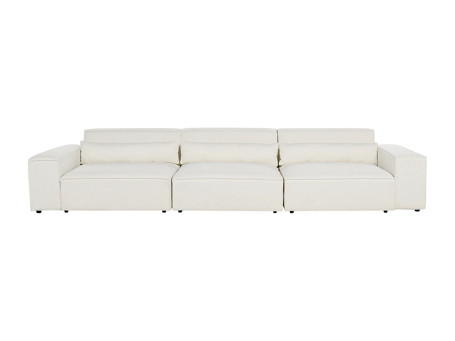 Canapé modulable 3 places HELLNAR Bouclé Blanc cassé
