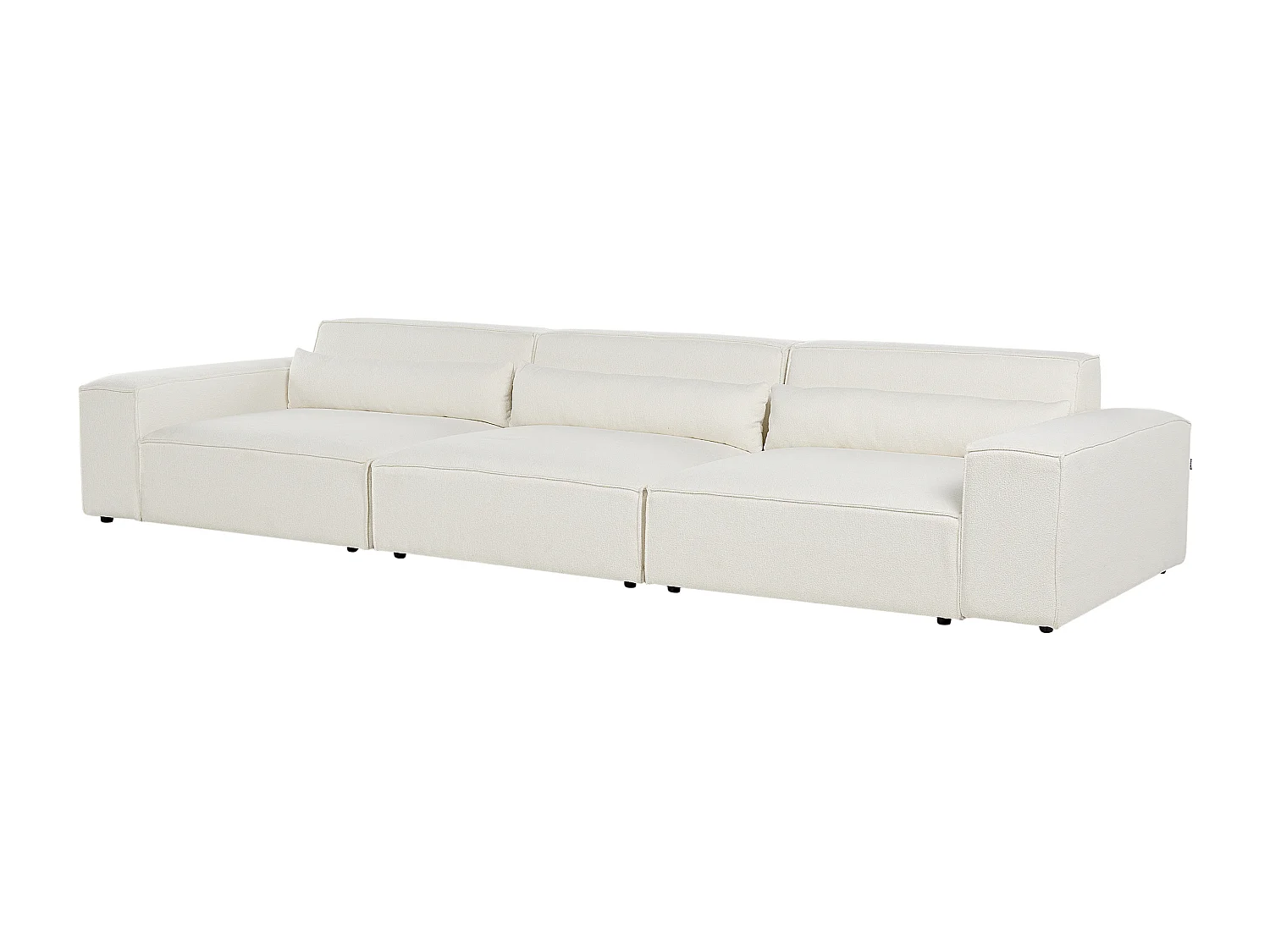 Canapé modulable 3 places HELLNAR Bouclé Blanc cassé