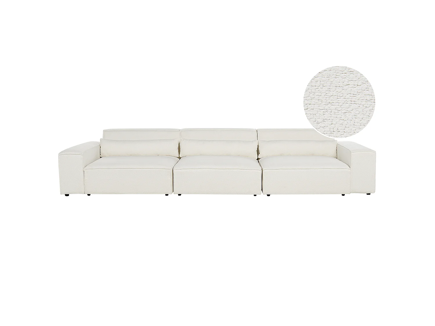 Modulsofa HELLNAR Bouclé Cremeweiss 3-Sitzer
