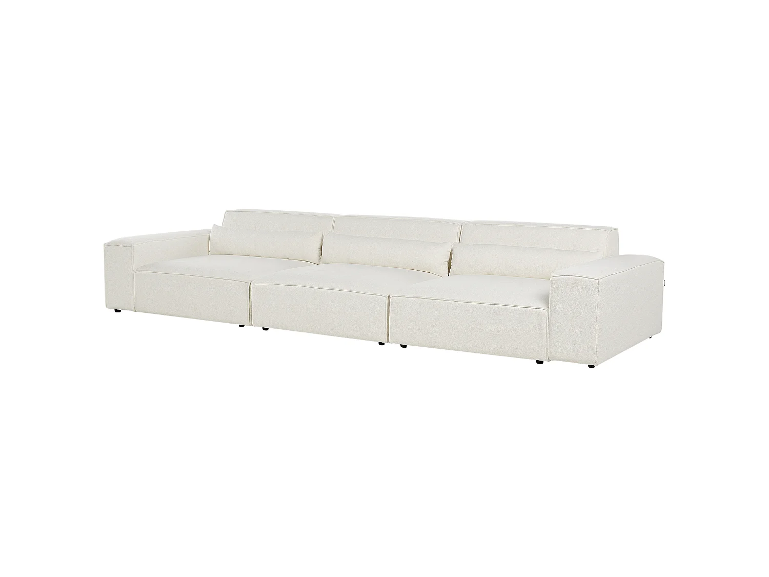 Modulsofa HELLNAR Bouclé Cremeweiss 3-Sitzer