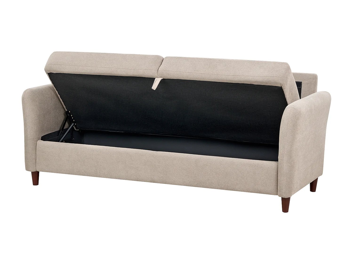 Divano MARE Tessuto Tortora con contenitore 3 posti