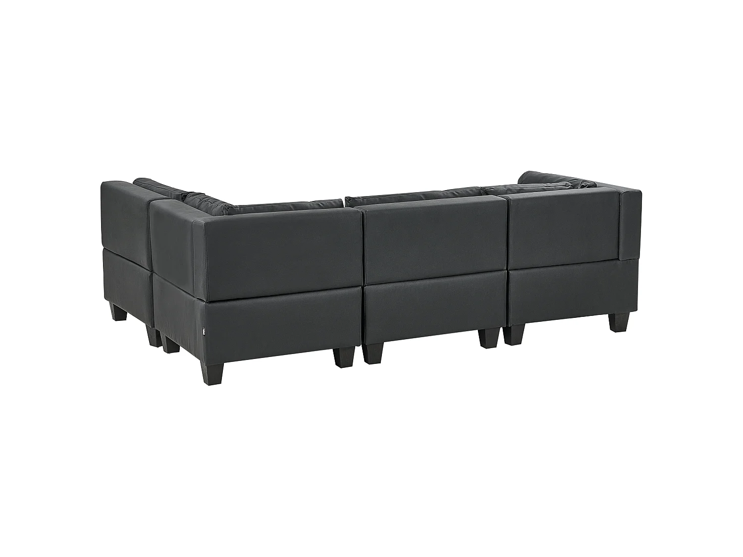 Canapé d'angle modulable UNSTAD Cuir PU Noir 4 places Côté gauche