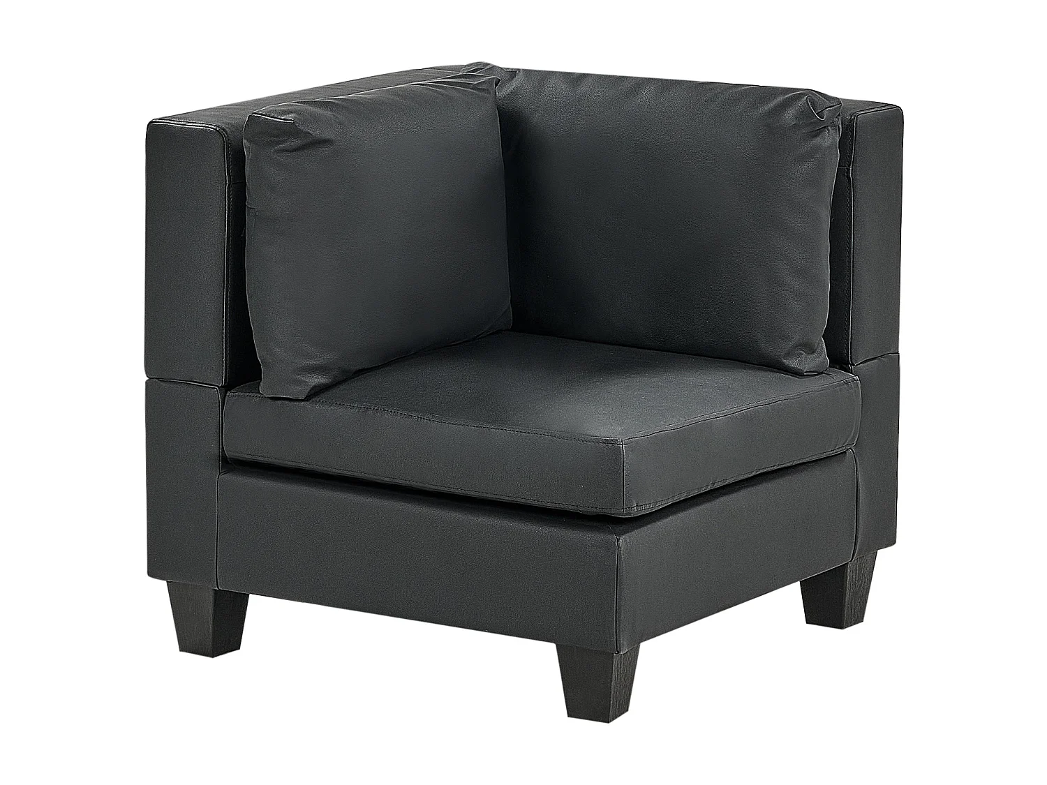 Canapé d'angle modulable UNSTAD Cuir PU Noir 4 places Côté gauche