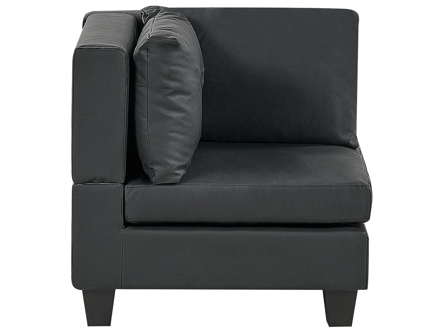 Canapé d'angle modulable UNSTAD Cuir PU Noir 4 places Côté gauche