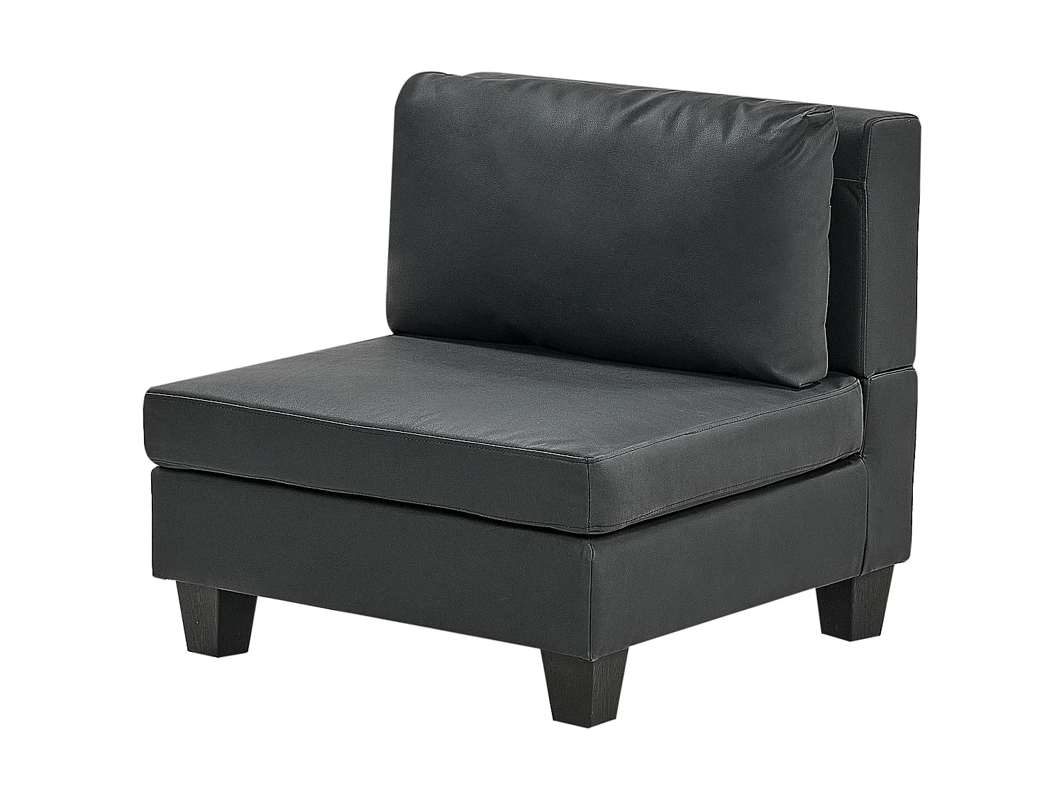Canapé d'angle modulable UNSTAD Cuir PU Noir 4 places Côté gauche