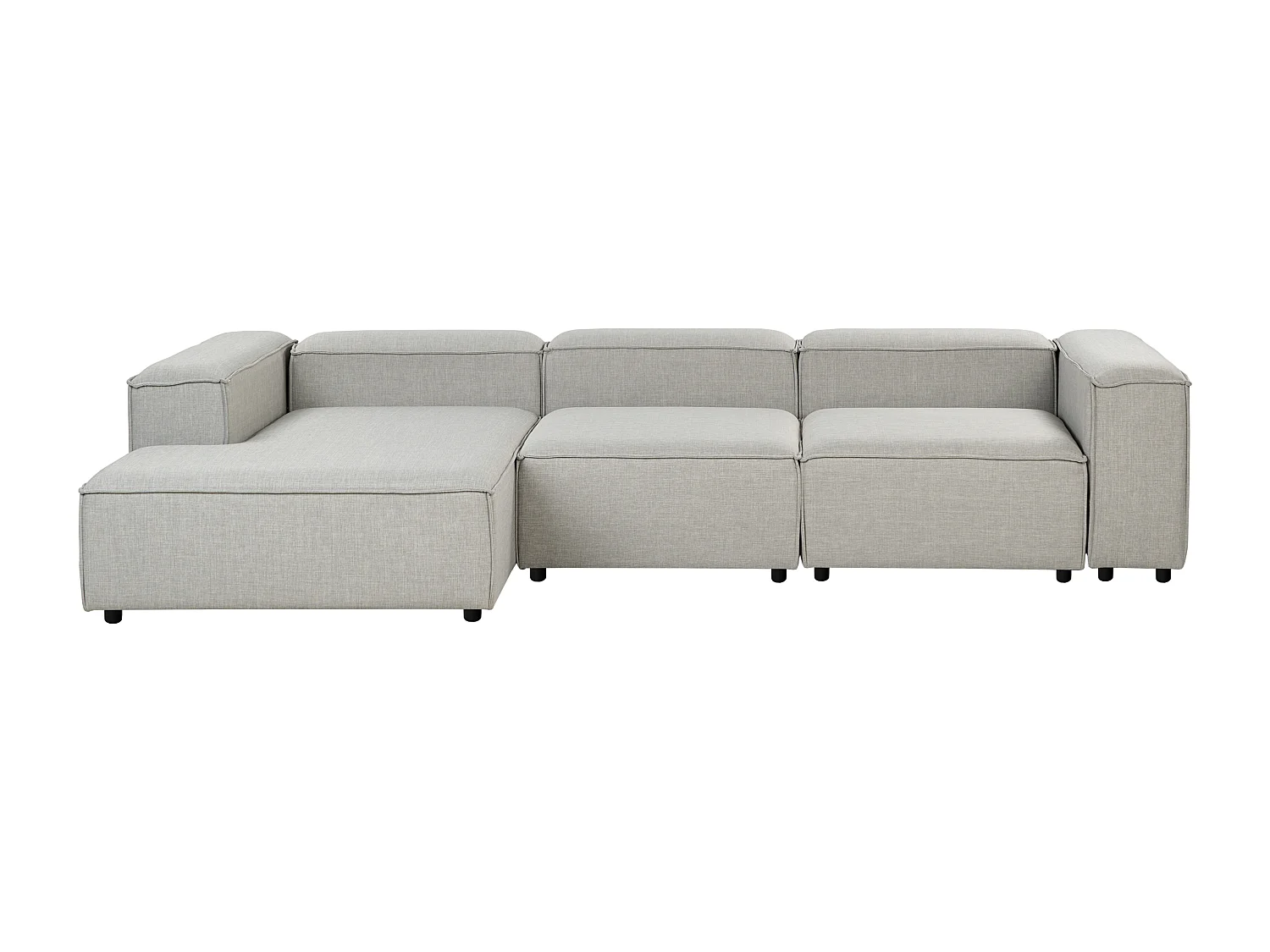 Sofá de canto modular ARDAL Tecido Cinzento claro 4 lugares à direita