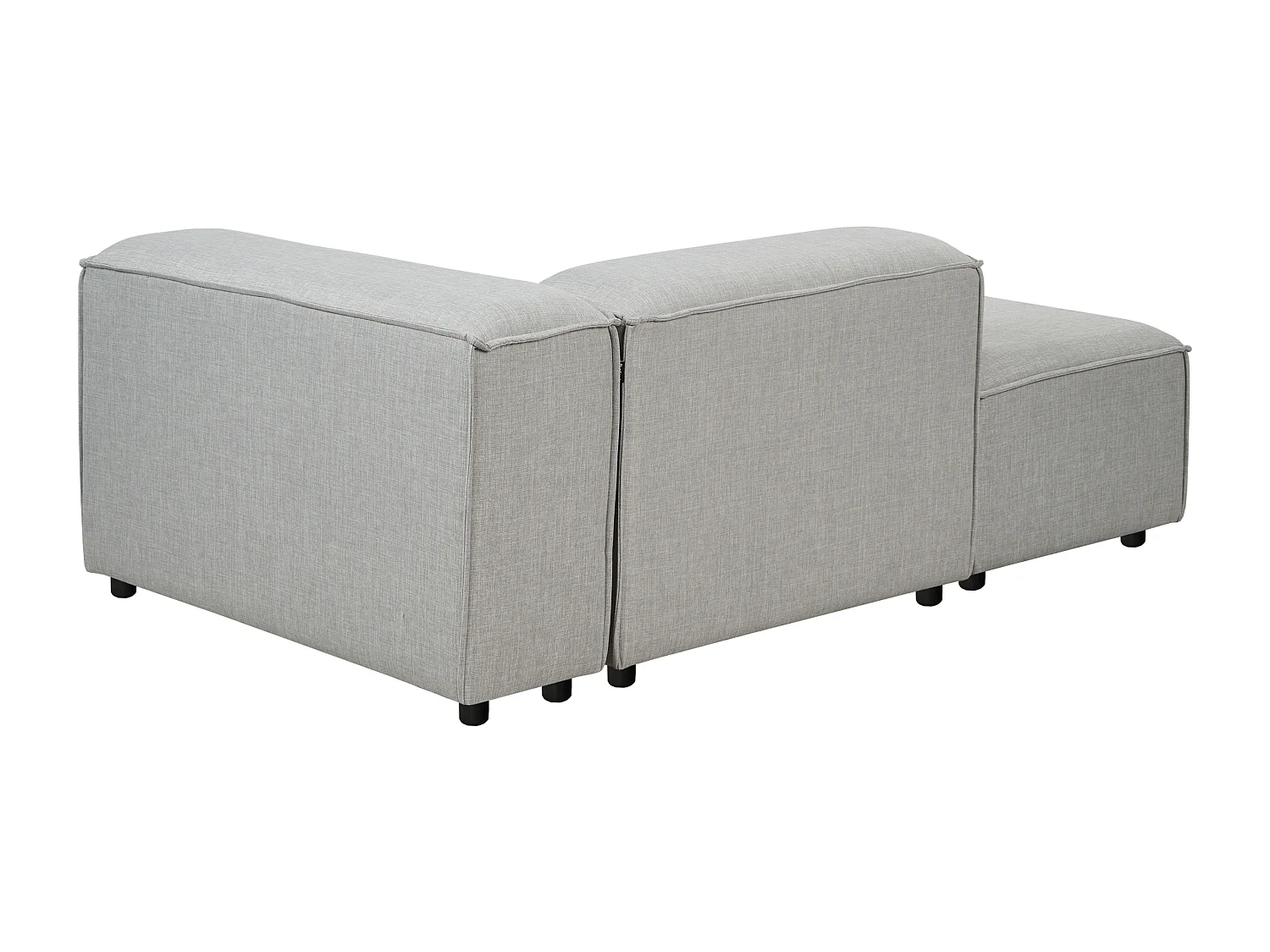 Canapé d'Angle à gauche Modulaire 4 Places Pieds Noirs Rembourré en Tissu Gris Clair Ardal