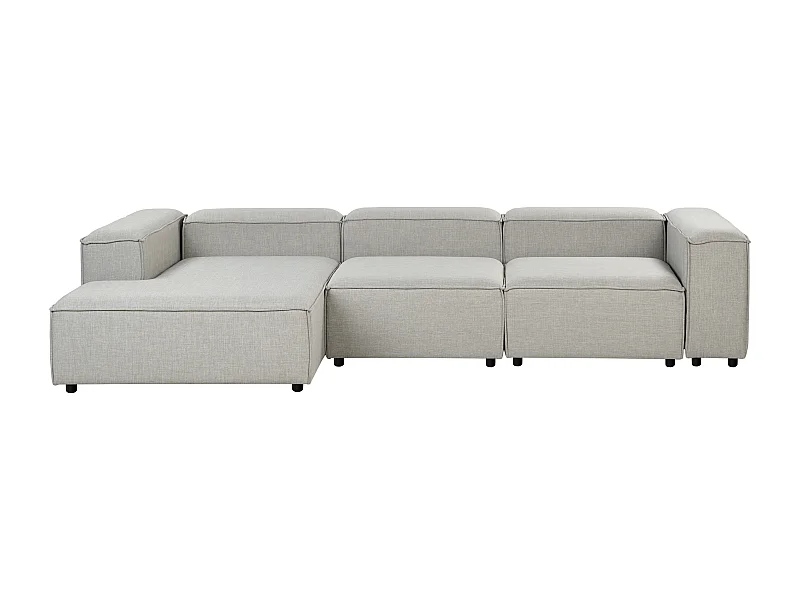 Sofá de canto modular ARDAL Tecido Cinzento claro 4 lugares à direita