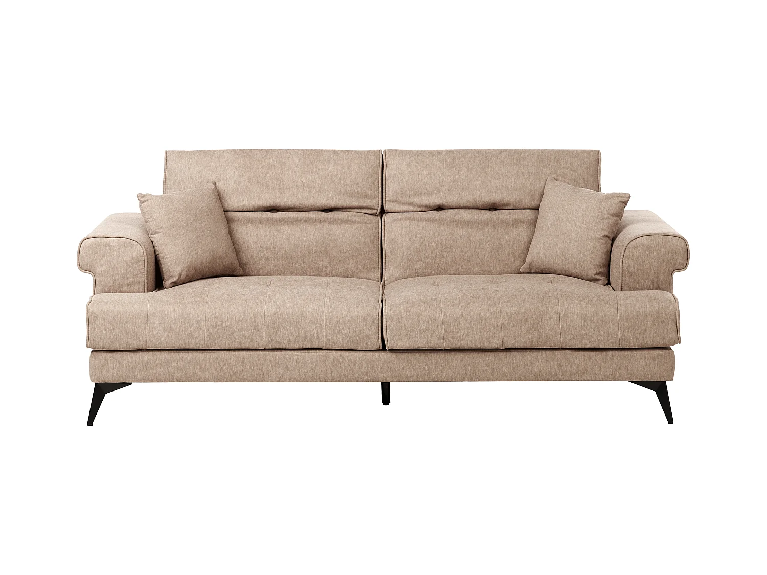 Canapé 3 places SKIVE Tissu Marron clair