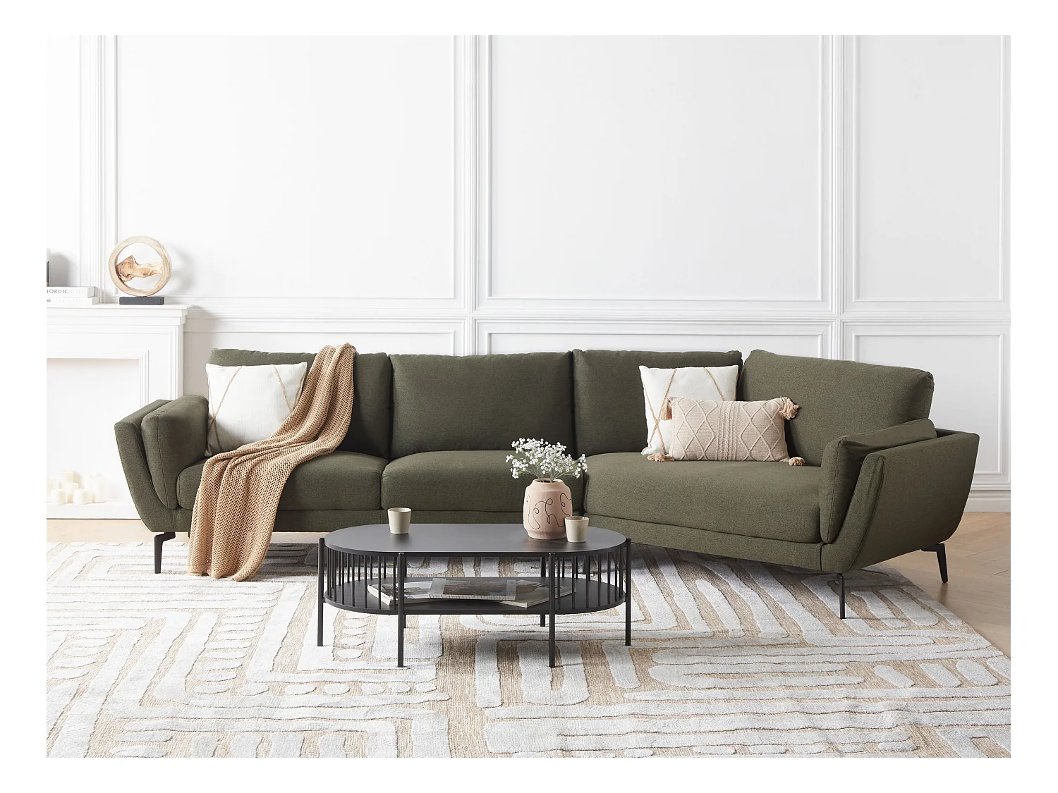 Sofa KANSSELI Stoff Dunkelgrün 3-Sitzer