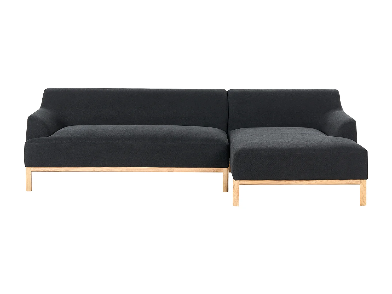 Ecksofa SOSJO Stoff Schwarz 3-Sitzer linksseitig