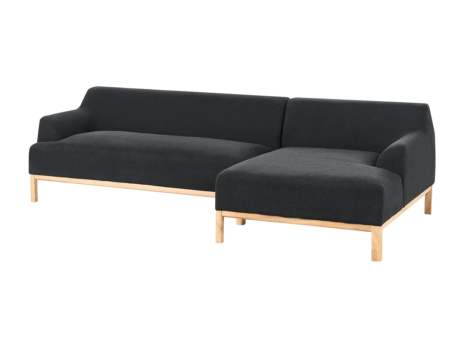 Ecksofa SOSJO Stoff Schwarz 3-Sitzer linksseitig