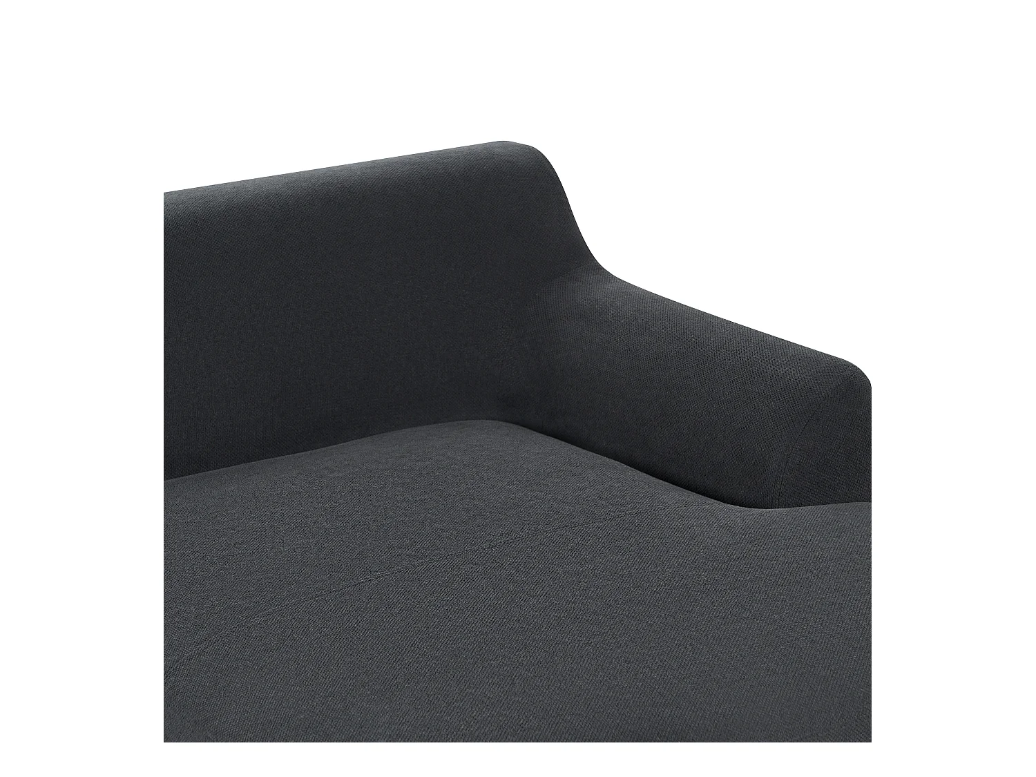 Canapé d'Angle à droite Pieds en Bois Meuble Coin de Salon en Tissu Polyester Noir Sosjo