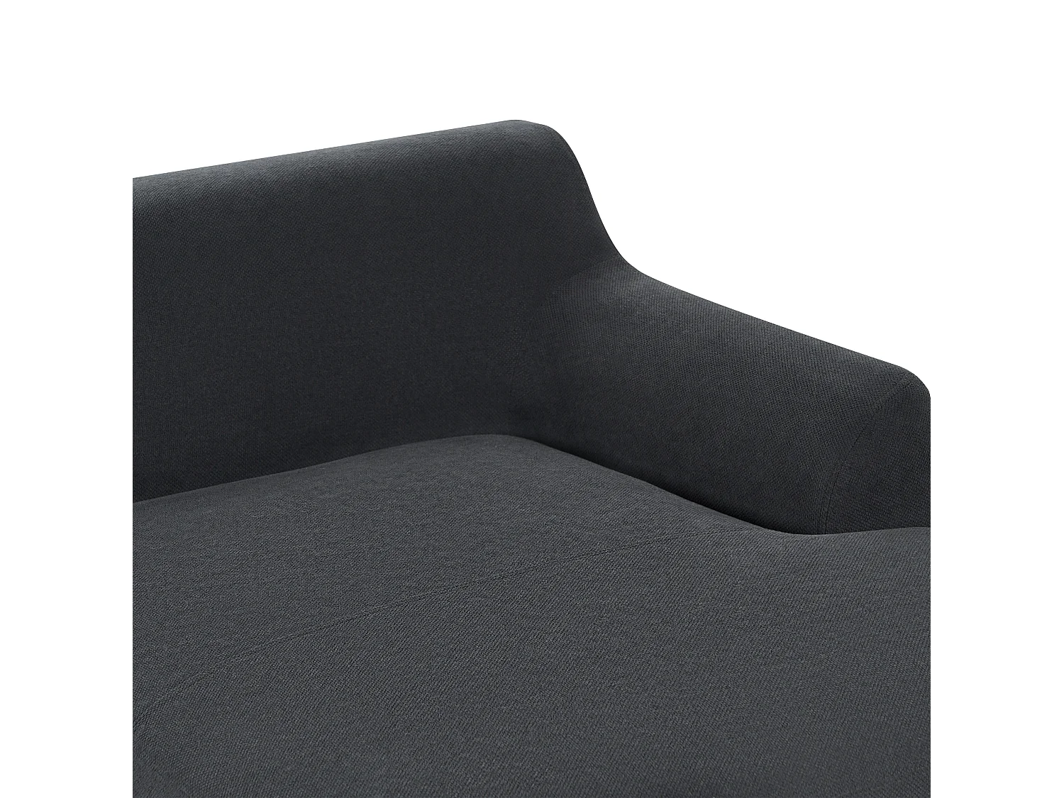 Sofá de canto SOSJO Tecido Preto 3 lugares à esquerda