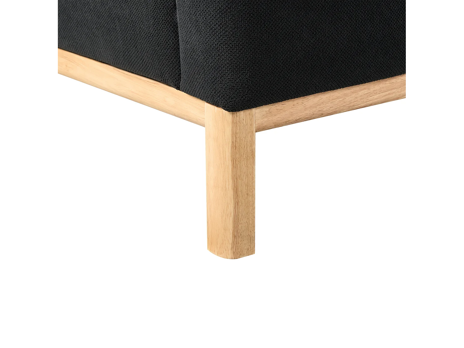 Sofá de canto SOSJO Tecido Preto 3 lugares à esquerda