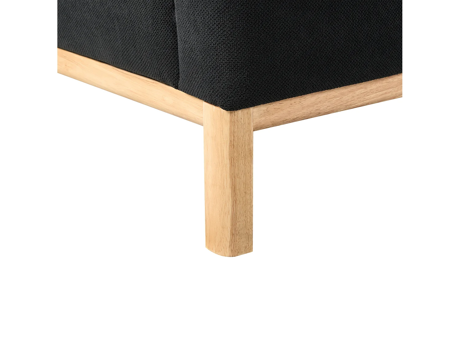 Canapé d'Angle à Gauche Pieds en Bois Meuble Coin de Salon en Tissu Polyester Noir Sosjo