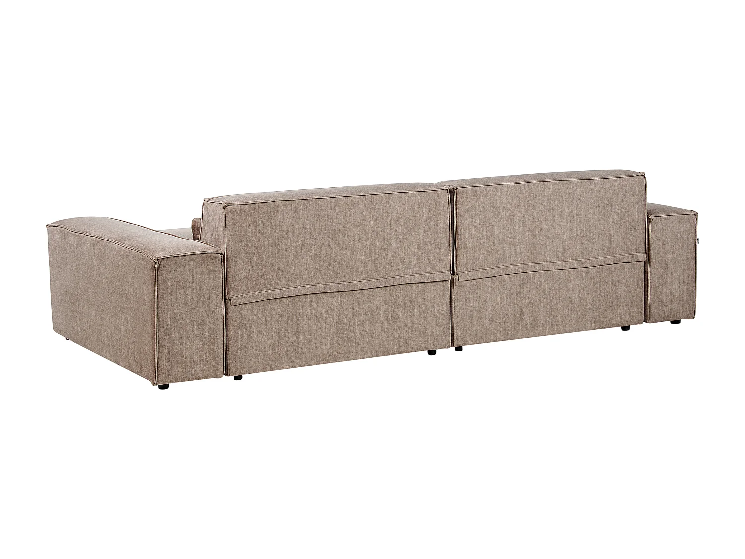 Canapé d'Angle à gauche 2 Places Modulable avec Ottoman Moderne en Tissu Rembourré Marron Hellnar