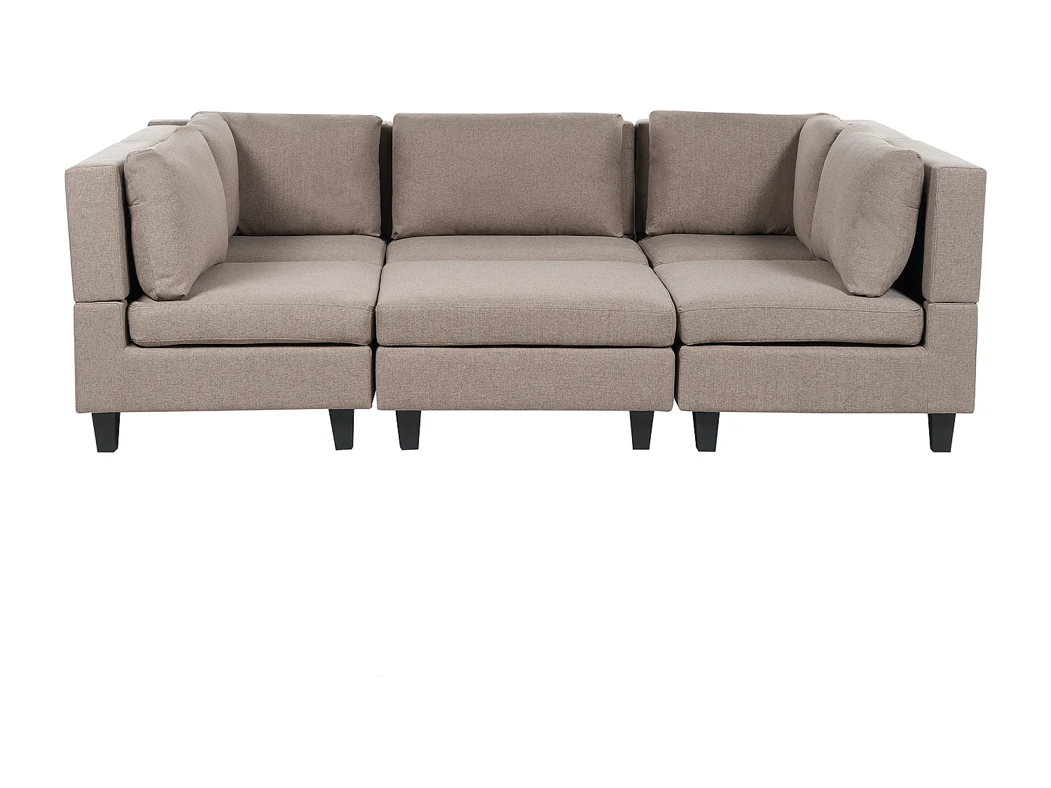 U-förmiges Modulsofa UNSTAD Stoff Braun mit Ottomane 5-Sitzer