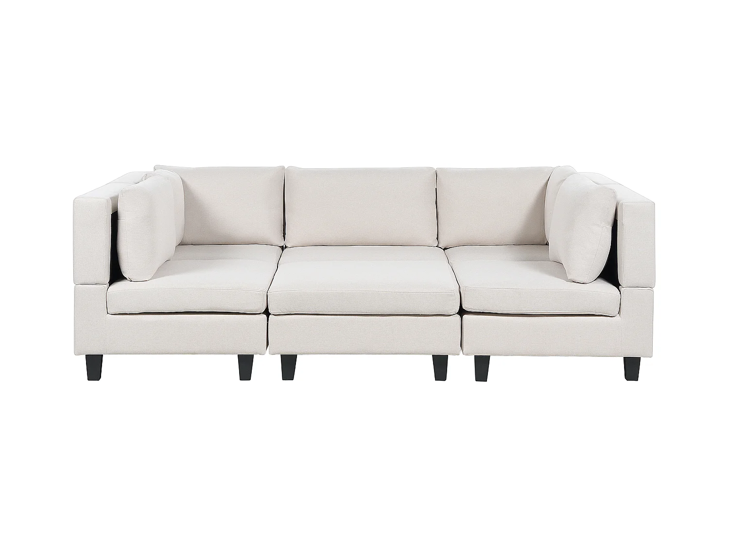 Canapé modulable en forme de U 5 places UNSTAD Tissu Beige clair avec ottoman