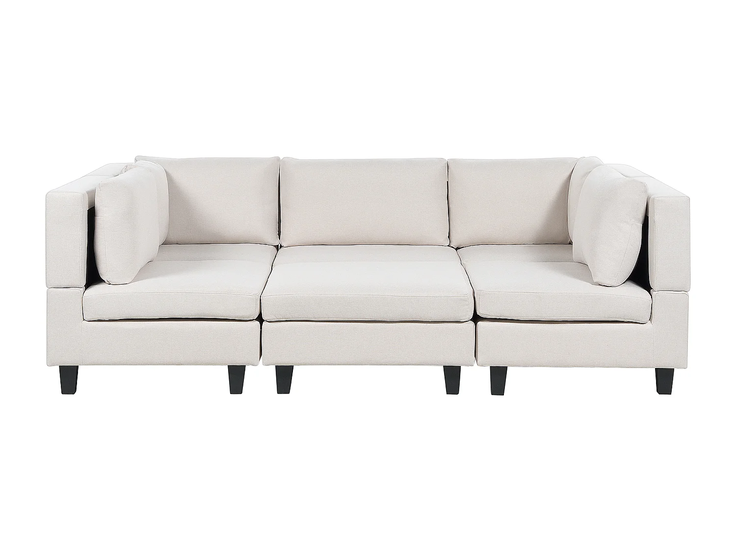 UNSTAD Tessuto Beige chiaro con ottomana 5 posti