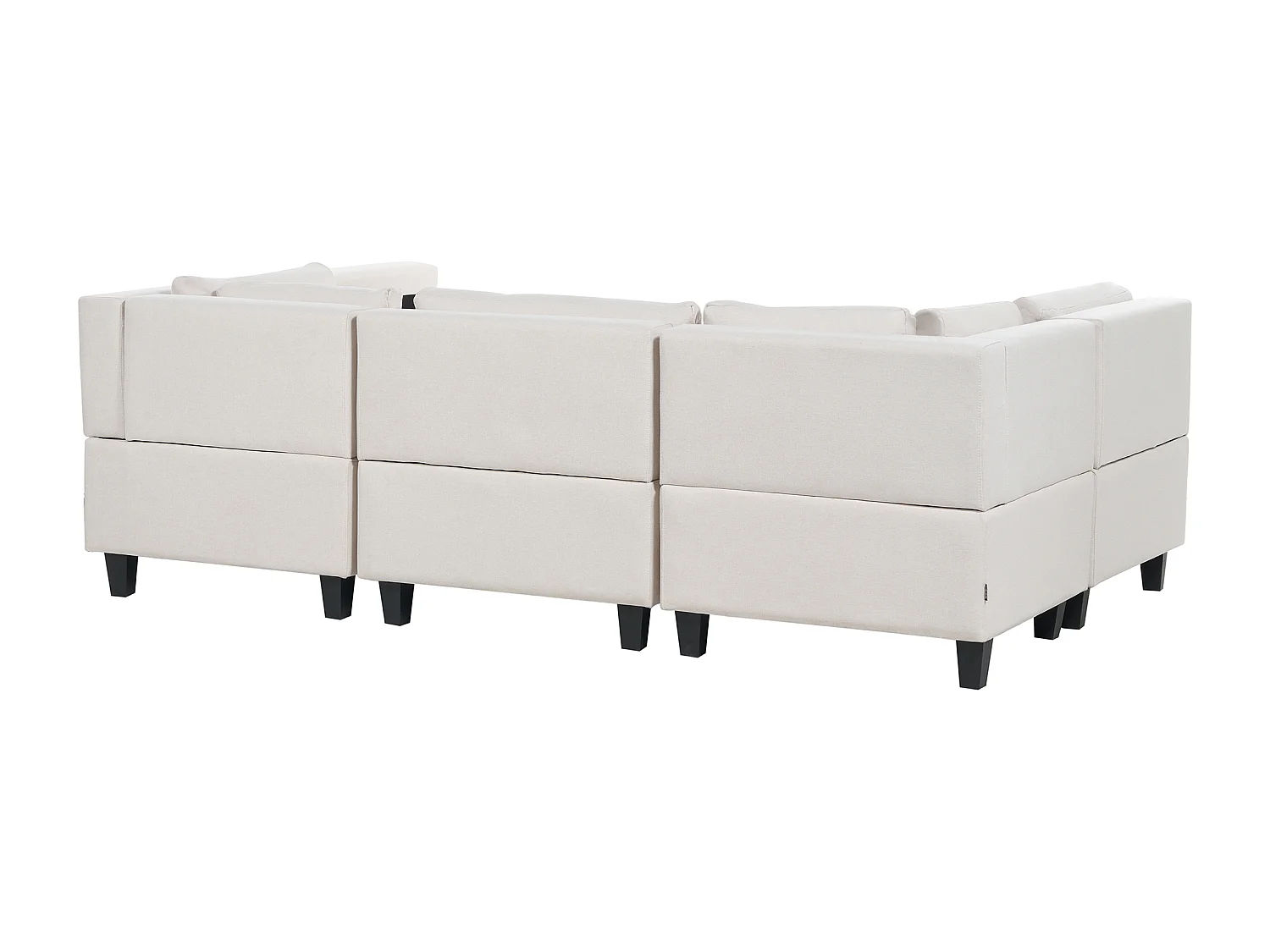 UNSTAD Tessuto Beige chiaro con ottomana 5 posti