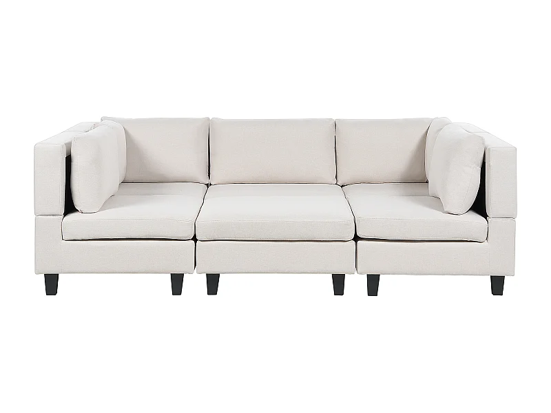Canapé modulable en forme de U 5 places UNSTAD Tissu Beige clair avec ottoman