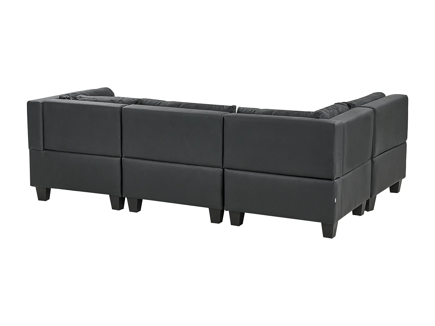 Canapé d'angle modulable 4 places UNSTAD Cuir PU Noir Côté droit